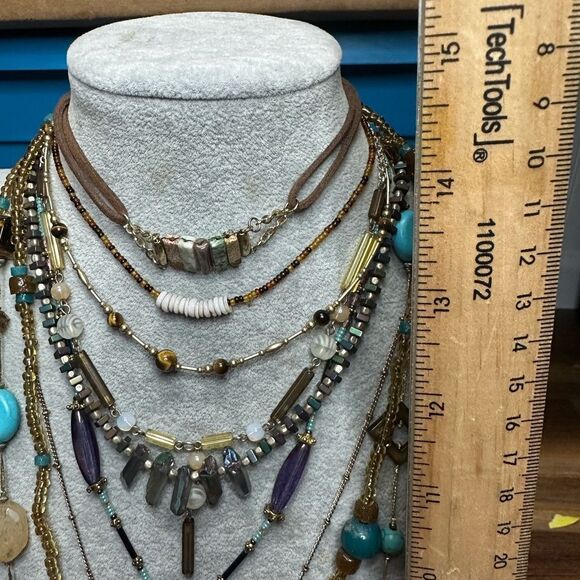 Lot of 9 Boho Southwestern Stone Turquoise Tribal Necklaces Very Unique Genuine - Picture 12 of 12
